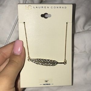 Rhinestone feather necklace